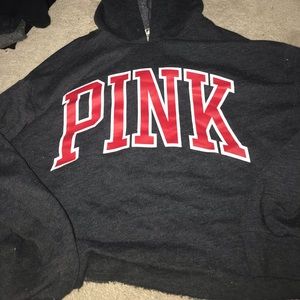 PINK cropped hoodie.